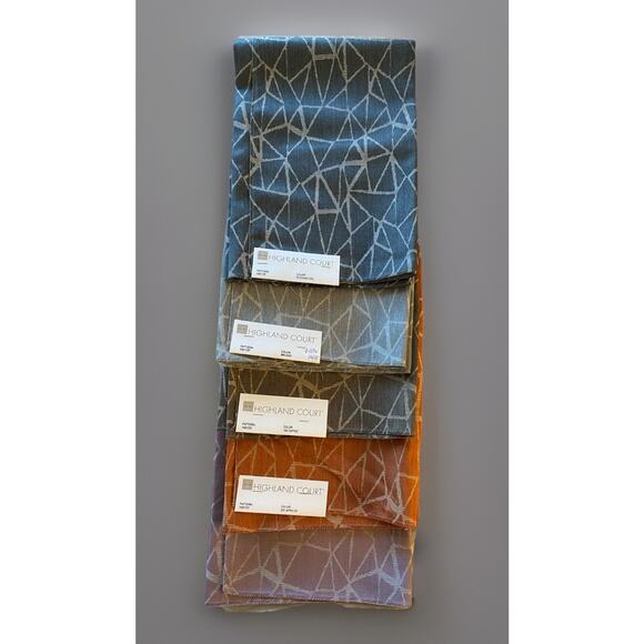 5 Designer Highland Court Fabric Samples Wool Linen 26"sq Multicolor orig $236yd - Picture 1 of 8